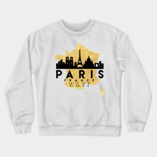 Paris France Skyline Map Art Crewneck Sweatshirt